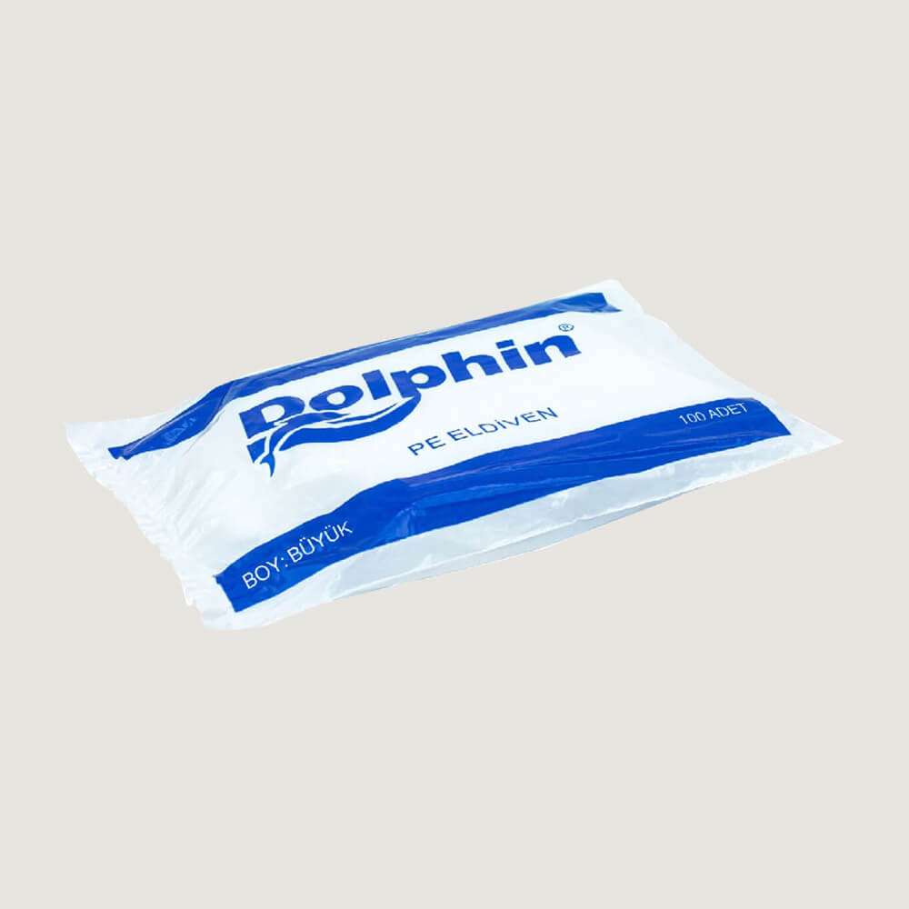 Dolphin PE Hışır Eldiven Şeffaf Poşet Büyük Beden 100’lü