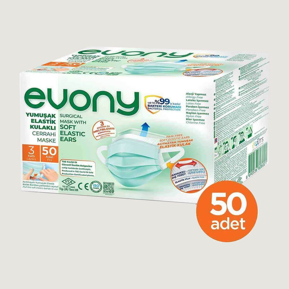 Evony Cerrahi Maske Yeşil 50’li